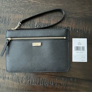 Kate Spade Laurel Way Tinie Saffiano Black Leather Wristlet